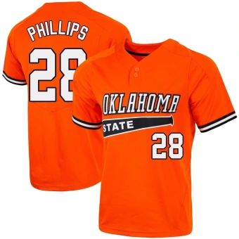 Men's Oklahoma State Cowboys Brennan Phillips Vapor Two-Button Baseball Jersey - Replica Orange