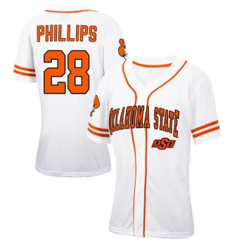 Women's Oklahoma State Cowboys Brennan Phillips Colosseum Free Spirited Baseball Jersey - Replica White/Orange