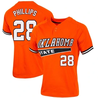 Women's Oklahoma State Cowboys Brennan Phillips Vapor Two-Button Baseball Jersey - Replica Orange