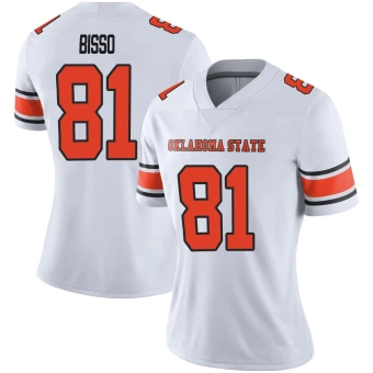 Women's Oklahoma State Cowboys Joe Bisso Women Football Jersey - Limited White