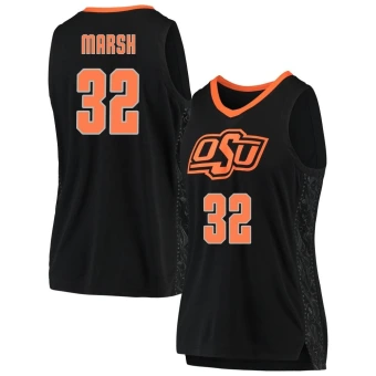 Women's Oklahoma State Cowboys Mike Marsh Basketball Jersey - Replica Black