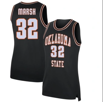 Women's Oklahoma State Cowboys Mike Marsh Retro Basketball Jersey - Replica Black